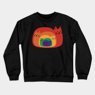 Cute cat animal rainbow Crewneck Sweatshirt